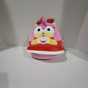 NEW Squishmallows 8” Inch AMY W/ Hearts Headband Love Sign Sonic The Hedgehog